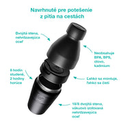 KeepCup Traveller Thermal KIT (pohár a fľaša 2v1) Black L (454/660 ml)