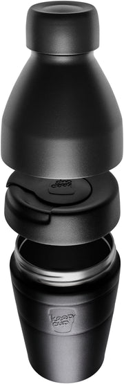 KeepCup Traveller Thermal KIT (pohár a fľaša 2v1) Black L (454/660 ml)