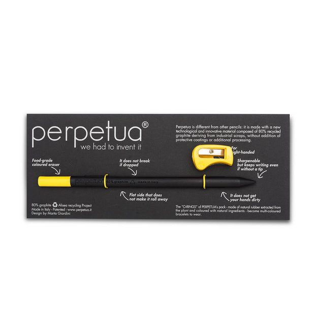 ceruzka Perpetua Back to School so strúhadlom - žltá pre ľaváka