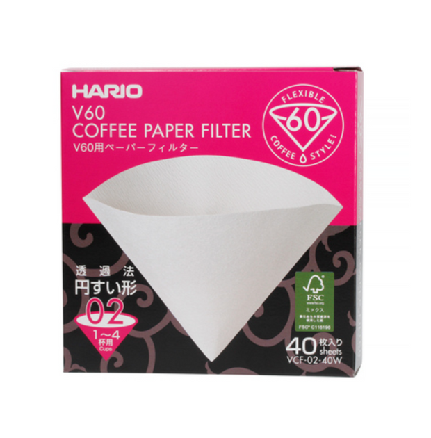 Hario V60-02 biele filtre (40 ks)