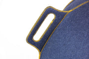 VLUV VELT plstená sedacia lopta, Jeans-Melange / Gold