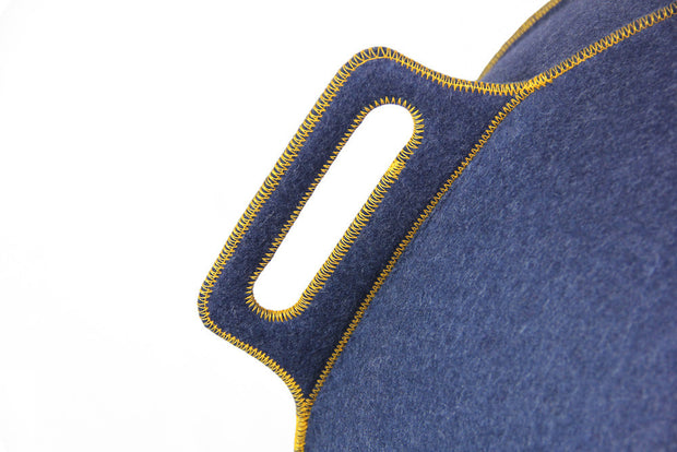 VLUV VELT plstená sedacia lopta, Jeans-Melange / Gold