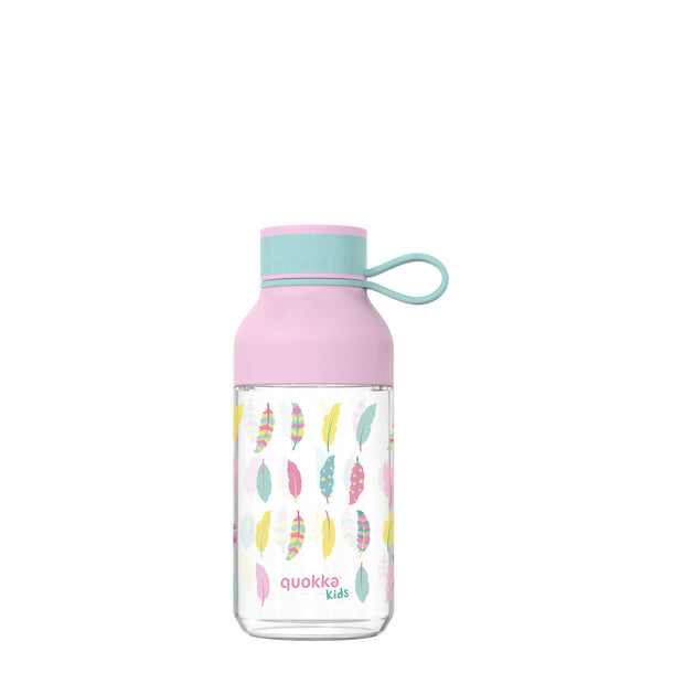 QUOKKA Kids Tritan Ice With Strap 430 ml - Feathers